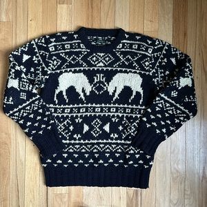 Vintage 100% Wool Hand Knit Sweater